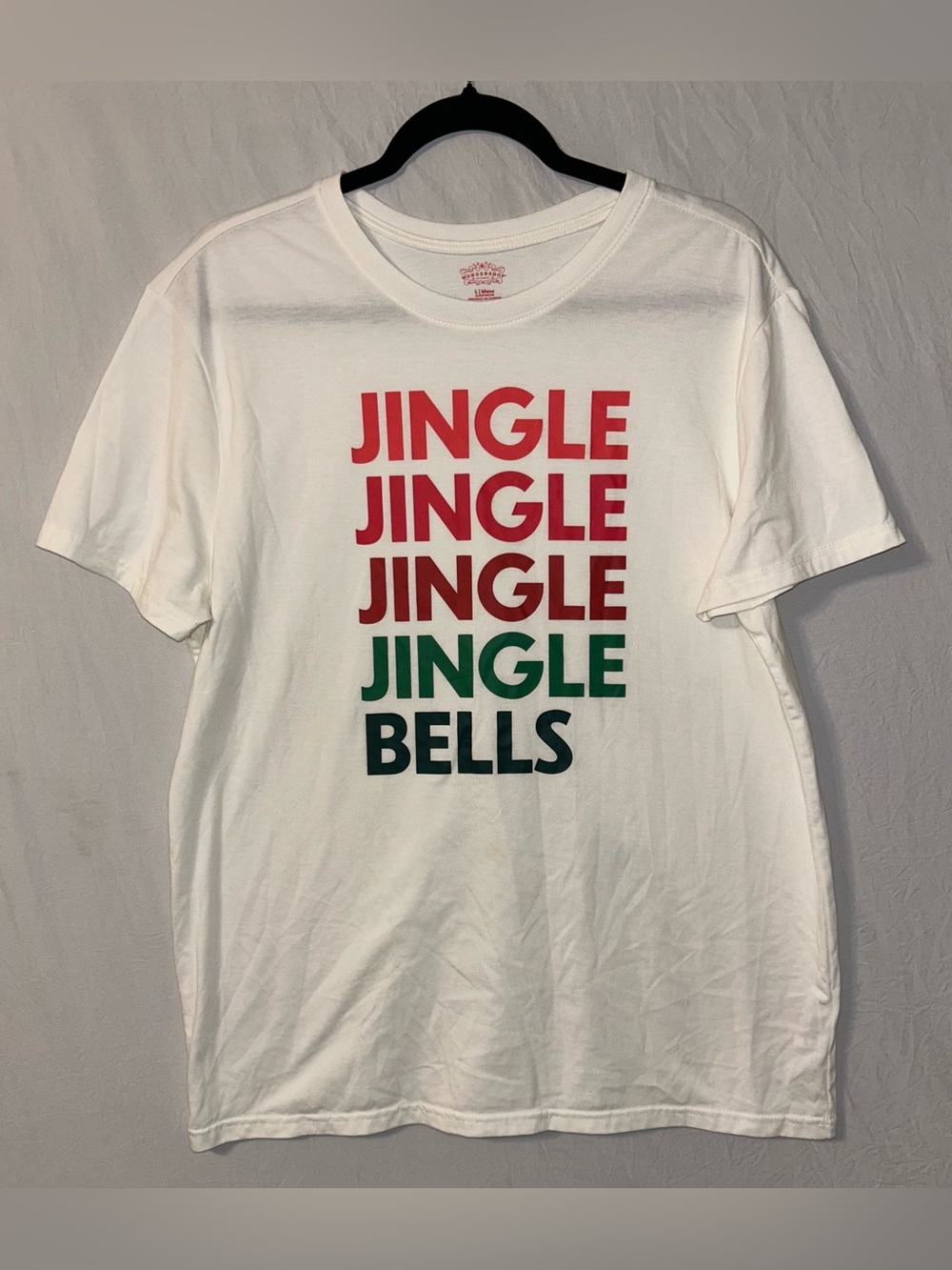 Wonder shop Men’s White 'Jingle Bells' Graphic Pajama T-Shirt Large